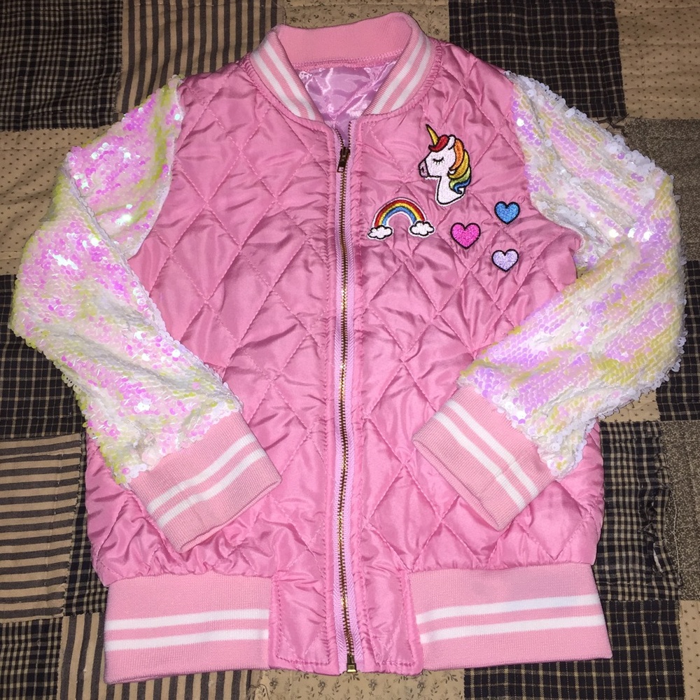Girls sequin unicorn jacket